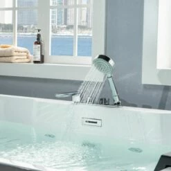 WOODBRIDGE 2 Person Freestanding Massage Hydrotherapy Bathtub Hot Tub Spa, With Inline Heater. BTS-0090, WHITE -Woodbridgebath Shop 5f683a9349a4b thumb 600x600