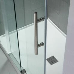 WOODBRIDGE Frameless Shower Doors 56-60" Width X 76"Height With 3/8"(10mm) Clear Tempered Glass In Brushed Nickel Finish -Woodbridgebath Shop 5f6864913925c thumb 600x600