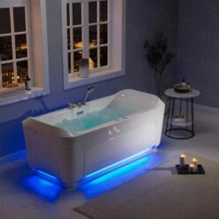 1 Person Freestanding Massage Hydrotherapy Bathtub Tub Hot Tub Spa, With Inline Heater. BTS-0092