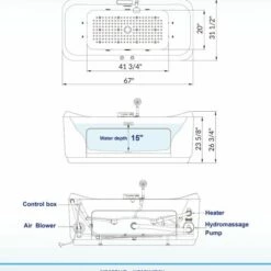 1 Person Freestanding Massage Hydrotherapy Bathtub Tub Hot Tub Spa, With Inline Heater. BTS-0092 -Woodbridgebath Shop 5f686cf57e2a1 thumb 600x600