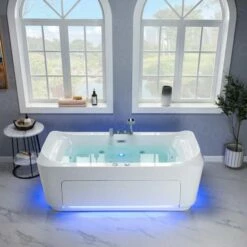 1 Person Freestanding Massage Hydrotherapy Bathtub Tub Hot Tub Spa, With Inline Heater. BTS-0092 -Woodbridgebath Shop 5f686cf614129 thumb 600x600