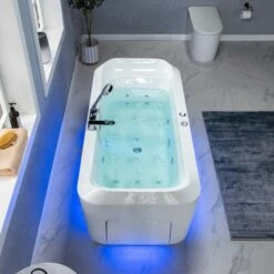 1 Person Freestanding Massage Hydrotherapy Bathtub Tub Hot Tub Spa, With Inline Heater. BTS-0092 -Woodbridgebath Shop 5f686cfc805fa thumb 600x600