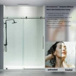 WOODBRIDGE Frameless Shower Doors 44-48" Width X 76"Height With 5/16" Inch Clear Tempered Glass In Polished Chrome Finish -Woodbridgebath Shop 5f6a09dfa91c3 thumb 600x600