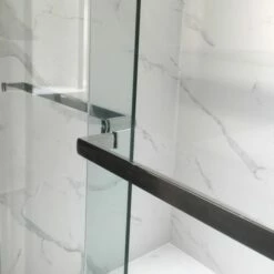 WOODBRIDGE Frameless Shower Doors 56-60" Width X 76"Height With 3/8"(10mm) Clear Tempered Glass, 2 Ways Opening & Double Sliding In Brushed Nickel Finish -Woodbridgebath Shop 5f6b16898a3e4 thumb 600x600
