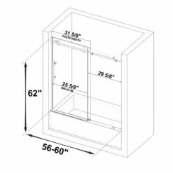 WOODBRIDGE Frameless Bathtub Shower Doors 56-60" Width X 62"Height With 3/8"(10mm) Clear Tempered Glass In Brushed Nickel Finish -Woodbridgebath Shop 5f6c0669d010b thumb 600x600