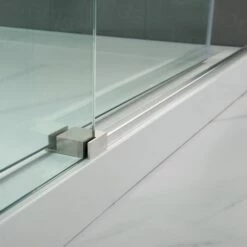 WOODBRIDGE Frameless Bathtub Shower Doors 56-60" Width X 62"Height With 3/8"(10mm) Clear Tempered Glass In Brushed Nickel Finish -Woodbridgebath Shop 5f6c06743fdb6 thumb 600x600