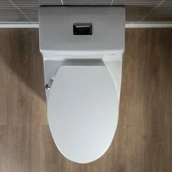 WOODBRIDGE T-0042 One Piece 1.1GPF/1.6 GPF Dual Flush Elongated Toilet With Non-Electric Toilet Seat In White -Woodbridgebath Shop 5f6d4d396b180 thumb 600x600