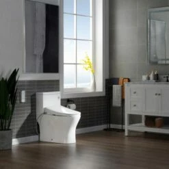 WOODBRIDGE T-0044 One Piece 1.1GPF/1.6 GPF Dual Flush Elongated Toilet With Advance Smart Bidet Bidet In White -Woodbridgebath Shop 5f6d58afa0ce6 thumb 600x600