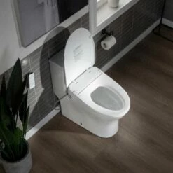 WOODBRIDGE T-0044 One Piece 1.1GPF/1.6 GPF Dual Flush Elongated Toilet With Advance Smart Bidet Bidet In White -Woodbridgebath Shop 5f6d58e7ba9ae thumb 600x600