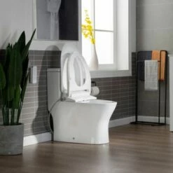 WOODBRIDGE T-0044 One Piece 1.1GPF/1.6 GPF Dual Flush Elongated Toilet With Advance Smart Bidet Bidet In White -Woodbridgebath Shop 5f6d58eaf0460 thumb 600x600