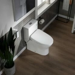 WOODBRIDGE T-0044 One Piece 1.1GPF/1.6 GPF Dual Flush Elongated Toilet With Advance Smart Bidet Bidet In White -Woodbridgebath Shop 5f6d58ec1ec72 thumb 600x600