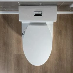 WOODBRIDGE T-0045 Modern One Piece Elongated High Effiency Toilet With Manual Operated Soft-Closed Toilet Seat, White -Woodbridgebath Shop 5f6d5c6ab6202 thumb 600x600