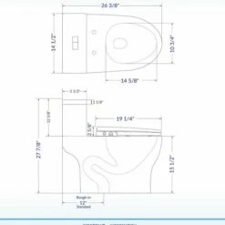 WOODBRIDGE T-0045 Modern One Piece Elongated High Effiency Toilet With Manual Operated Soft-Closed Toilet Seat, White -Woodbridgebath Shop 5f6d5c6b5e29e thumb 600x600