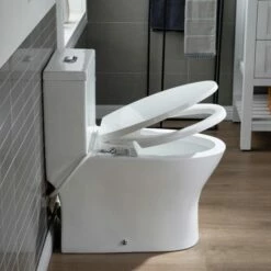 WOODBRIDGE T-0045 Modern One Piece Elongated High Effiency Toilet With Manual Operated Soft-Closed Toilet Seat, White -Woodbridgebath Shop 5f6d5c6c4272b thumb 600x600