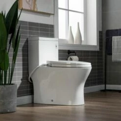 WOODBRIDGE T-0045 Modern One Piece Elongated High Effiency Toilet With Manual Operated Soft-Closed Toilet Seat, White -Woodbridgebath Shop 5f6d5c70a435d thumb 600x600