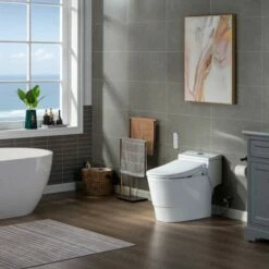 WOODBRIDGE T-0047 One Piece 1.1GPF/1.6 GPF Dual Flush Elongated Toilet With Advance Smart Bidet Toilet In White -Woodbridgebath Shop 5f6d6039824e8 thumb 600x600