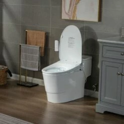 WOODBRIDGE T-0047 One Piece 1.1GPF/1.6 GPF Dual Flush Elongated Toilet With Advance Smart Bidet Toilet In White -Woodbridgebath Shop 5f6d60399bdc7 thumb 600x600