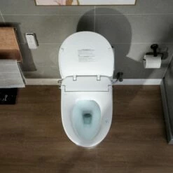 WOODBRIDGE T-0047 One Piece 1.1GPF/1.6 GPF Dual Flush Elongated Toilet With Advance Smart Bidet Toilet In White -Woodbridgebath Shop 5f6d603ae9fcb thumb 600x600