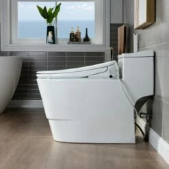 WOODBRIDGE T-0047 One Piece 1.1GPF/1.6 GPF Dual Flush Elongated Toilet With Advance Smart Bidet Toilet In White -Woodbridgebath Shop 5f6d603c25576 thumb 600x600