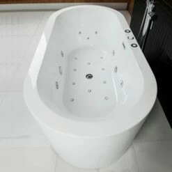 WOODBRIDGE 67" X 32" Whirlpool Water Jetted And Air Bubble Freestanding Bathtub, B-0030 / BTS1606 -Woodbridgebath Shop 5f70597215346 thumb 600x600