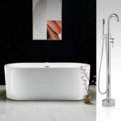 WOODBRIDGE 67" X 32" Whirlpool Water Jetted And Air Bubble Freestanding Bathtub, B-0030 / BTS1606 -Woodbridgebath Shop 5f70598cb65b5 thumb 600x600