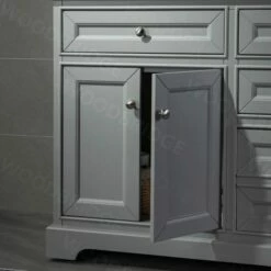 WOODBRIDGE London 48" Bathroom Vanity With Authentic Italian Carrara Marble Top 8" Faucet Holes | Rectangle Undermount Sink | 2 Soft Closing Doors And 6 Full Extension Dovetail Drawers | Grey Vanity Color | -Woodbridgebath Shop 5f83b0dcb80d3 thumb 600x600