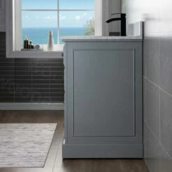 WOODBRIDGE London 48" Bathroom Vanity With Authentic Italian Carrara Marble Top 8" Faucet Holes | Rectangle Undermount Sink | 2 Soft Closing Doors And 6 Full Extension Dovetail Drawers | Grey Vanity Color | -Woodbridgebath Shop 5f83b0df4ffad thumb 600x600
