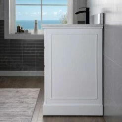 WOODBRIDGE London 48"Bathroom Vanity With Engineered Marble White Carrara Color Top 8" Faucet Holes | Rectangle Undermount Sink |2 Soft Closing Doors And 6 Full Extension Dovetail Drawers |White Vanity Color | -Woodbridgebath Shop 5f83cfa30f115 thumb 600x600
