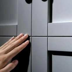 Sydney 48" Inch Solid Wood Bathroom Vanity With White Solid Surface Vanity Top 8" Faucet Holes| 2 Soft Closing Doors And 4 Full Extension Solid Wood Dovetail Drawers | Grey Vanity Color | -Woodbridgebath Shop 5f840bf3d65fe thumb 600x600