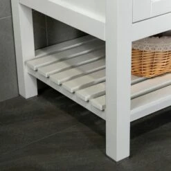 Sydney 48" Inch Solid Wood Bathroom Vanity With White Solid Surface Vanity Top 8" Faucet Holes| 2 Soft Closing Doors And 4 Full Extension Solid Wood Dovetail Drawers | White Vanity Color | -Woodbridgebath Shop 5f841110b874f thumb 600x600