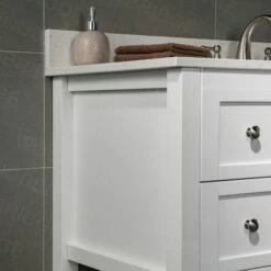 Sydney 48"Bathroom Vanity With Engineered Marble White Carrara Color Top 8" Faucet Holes | Rectangle Undermount Sink |2 Soft Closing Doors And 4 Full Extension Dovetail Drawers |White Vanity Color | -Woodbridgebath Shop 5f841a91f14e1 thumb 600x600
