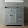 WOODBRIDGE London 36" Inch Solid Wood Bathroom Vanity Base Only | 2 Soft Closing Doors And 3 Full Extension Solid Wood Dovetail Drawers |3 Drawers On The Right| Grey Vanity Color | -Woodbridgebath Shop 5f855f3642033 thumb 600x600