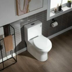 WOODBRIDGEBath T-0031 WOODBRIDGE T-0031 Short Compact Tiny One Piece Toilet With Soft Closing Seat, Small Toilet(2 -Pack) -Woodbridgebath Shop 5f9fd25052e4c thumb 600x600