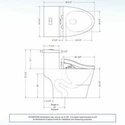 WOODBRIDGEE T-0008 Luxury Bidet Toilet, Elongated One Piece Toilet With Advanced Bidet Seat, Chair Height, Smart Toilet Seat With Temperature Controlled Wash Functions And Air Dryer -Woodbridgebath Shop 5fa10e433d15e thumb 600x600