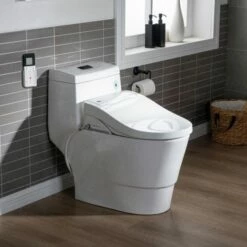 WOODBRIDGEE T-0008 Luxury Bidet Toilet, Elongated One Piece Toilet With Advanced Bidet Seat, Chair Height, Smart Toilet Seat With Temperature Controlled Wash Functions And Air Dryer -Woodbridgebath Shop 5fa10e448b6b3 thumb 600x600