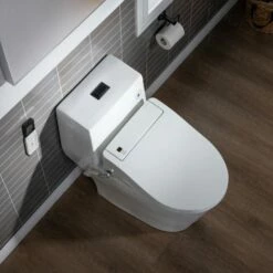 WOODBRIDGEE T-0008 Luxury Bidet Toilet, Elongated One Piece Toilet With Advanced Bidet Seat, Chair Height, Smart Toilet Seat With Temperature Controlled Wash Functions And Air Dryer -Woodbridgebath Shop 5fa10e45746ff thumb 600x600