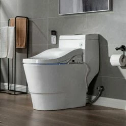 WOODBRIDGEE T-0008 Luxury Bidet Toilet, Elongated One Piece Toilet With Advanced Bidet Seat, Chair Height, Smart Toilet Seat With Temperature Controlled Wash Functions And Air Dryer -Woodbridgebath Shop 5fa10e466f6b8 thumb 600x600