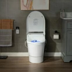 WOODBRIDGE Toilet & Bidet Luxury Elongated One Piece Advanced Smart Seat With Temperature Controlled Wash Functions And Air Dryer, Toilet With Bidet. T-0737, Bidet & Toilet -Woodbridgebath Shop 5fa10e9eb7510 thumb 600x600