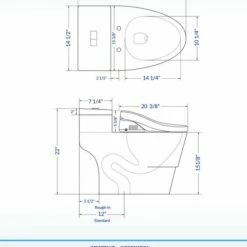 WOODBRIDGE Toilet & Bidet Luxury Elongated One Piece Advanced Smart Seat With Temperature Controlled Wash Functions And Air Dryer, Toilet With Bidet. T-0737, Bidet & Toilet -Woodbridgebath Shop 5fa10ea02c327 thumb 600x600