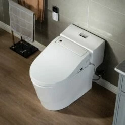 WOODBRIDGE Toilet & Bidet Luxury Elongated One Piece Advanced Smart Seat With Temperature Controlled Wash Functions And Air Dryer, Toilet With Bidet. T-0737, Bidet & Toilet -Woodbridgebath Shop 5fa10ea1318b7 thumb 600x600