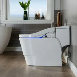 WOODBRIDGE Toilet & Bidet Luxury Elongated One Piece Advanced Smart Seat With Temperature Controlled Wash Functions And Air Dryer, Toilet With Bidet. T-0737, Bidet & Toilet -Woodbridgebath Shop 5fa10ea1e6333 thumb 600x600