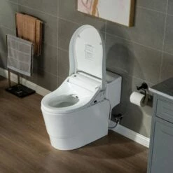 WOODBRIDGE Toilet & Bidet Luxury Elongated One Piece Advanced Smart Seat With Temperature Controlled Wash Functions And Air Dryer, Toilet With Bidet. T-0737, Bidet & Toilet -Woodbridgebath Shop 5fa10ea2b0658 thumb 600x600