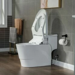 WOODBRIDGE Toilet & Bidet Luxury Elongated One Piece Advanced Smart Seat With Temperature Controlled Wash Functions And Air Dryer, Toilet With Bidet. T-0737, Bidet & Toilet -Woodbridgebath Shop 5fa10ea3d6cb6 thumb 600x600