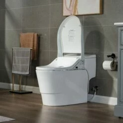 WOODBRIDGE Toilet & Bidet Luxury Elongated One Piece Advanced Smart Seat With Temperature Controlled Wash Functions And Air Dryer, Toilet With Bidet. T-0737, Bidet & Toilet -Woodbridgebath Shop 5fa10ea3e8431 thumb 600x600