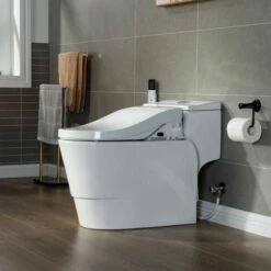 WOODBRIDGE Toilet & Bidet Luxury Elongated One Piece Advanced Smart Seat With Temperature Controlled Wash Functions And Air Dryer, Toilet With Bidet. T-0737, Bidet & Toilet -Woodbridgebath Shop 5fa10ea495013 thumb 600x600