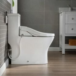 WOODBRIDGE Luxury, Elongated One Piece Toilet With Advanced Bidet Seat, T-0022, White -Woodbridgebath Shop 5fa11a92b2428 thumb 600x600