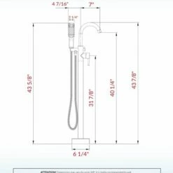 WOODBRIDGE F0002CHSQ Fusion Single Handle Floor Mount Freestanding Tub Filler Faucet With Square Shape Comfort Grip Hand Shower In Polished Chrome Finish. -Woodbridgebath Shop 5fab4ad1e458b thumb 600x600
