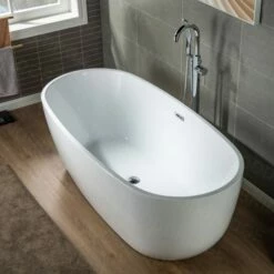 WOODBRIDGE F0002CHSQ Fusion Single Handle Floor Mount Freestanding Tub Filler Faucet With Square Shape Comfort Grip Hand Shower In Polished Chrome Finish. -Woodbridgebath Shop 5fab4ad25785a thumb 600x600