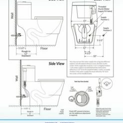 WOODBRIDGE T-0018/B-0735 Dual Flush Elongated One Piece Soft Closing Seat, Comfort Height, White T-0018/B0735, Modern Toilet -Woodbridgebath Shop 5fc06d5f3fb40 thumb 600x600