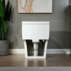 WOODBRIDGE T-0018/B-0735 Dual Flush Elongated One Piece Soft Closing Seat, Comfort Height, White T-0018/B0735, Modern Toilet -Woodbridgebath Shop 5fc06d78f3805 thumb 600x600